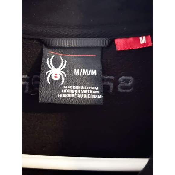 Spyder Mens Bandit 1/2 Zip Fleece Sweater Black - Picture 3 of 4